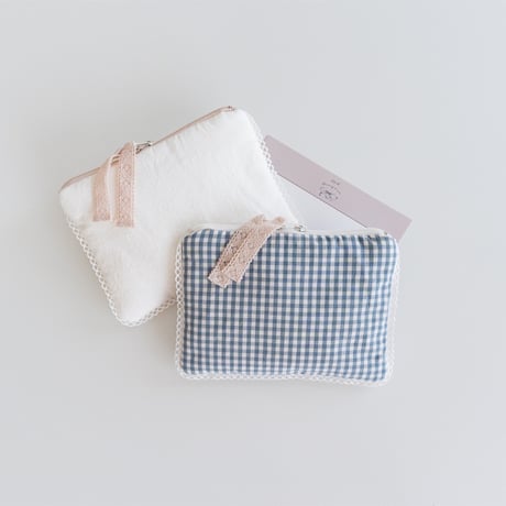 【即納】mini pouch : cherry / ribbon