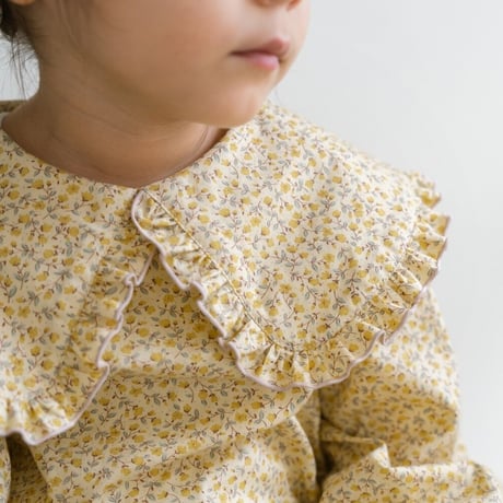 【即納】frill big collar dress ： charme citron yellow