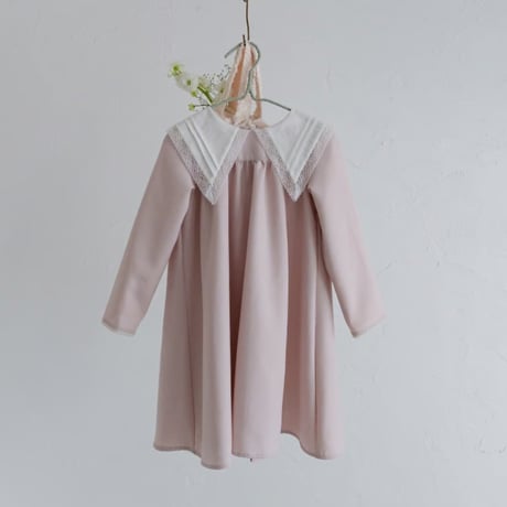 【order】big lace collar dress : milk pink