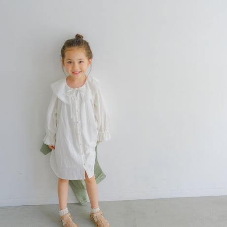 10-11 AW 〈09〉/ frilly collar onepiece : off-white