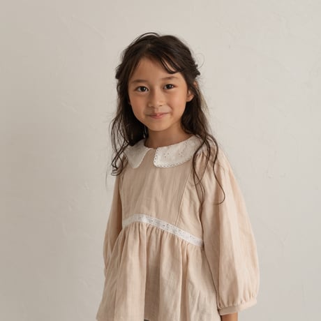【即納】volume sleeve blouse : smoky pink