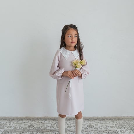 【order】lace collar dress : milk pink