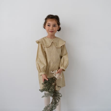 【即納】frill big collar dress ： charme citron yellow