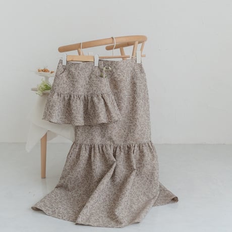 gather skirt : flower jacquard