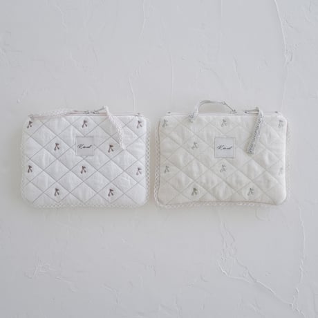 【即納】mini pouch : cherry / ribbon