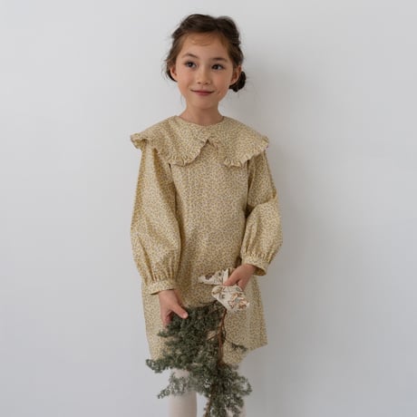 【即納】frill big collar dress ： charme citron yellow