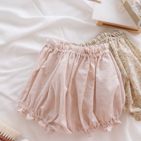 【del 4】pumpkin  pants : pastel flower / smoky pink