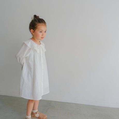 10-11 AW 〈09〉/ frilly collar onepiece : off-white