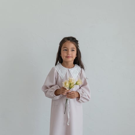 【order】lace collar dress : milk pink