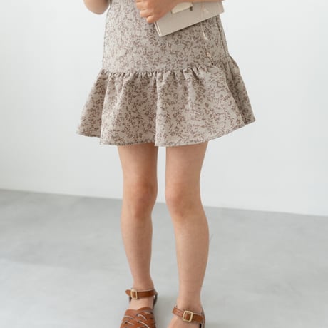 gather skirt : flower jacquard