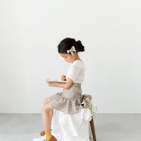 gather skirt : flower jacquard
