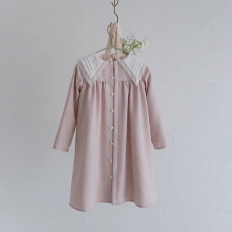 【order】big lace collar dress : milk pink