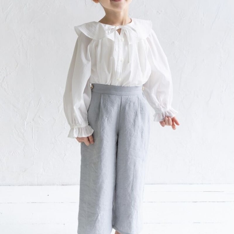 frilly collar blouse : dot dobby white | K du ciel frilly collar blouse : dot dobby white | K du ciel