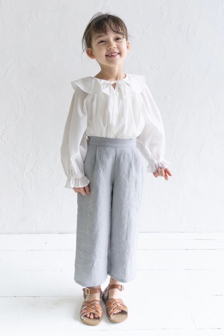 frilly collar blouse : dot dobby white | K du ciel frilly collar blouse : dot dobby white | K du ciel