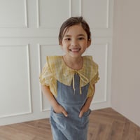 【order】frilly collar blouse : yellow check
