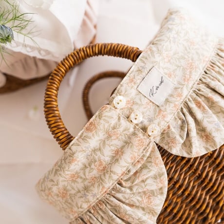 【order 】frill basket : pastel flower / smoky pink