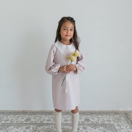 【order】lace collar dress : milk pink