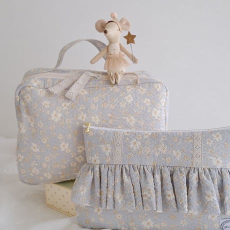 【即納】vanity case : clear sky flower