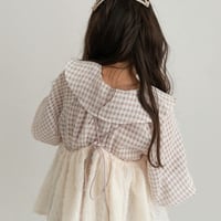 【order】frilly collar blouse : pink ginghamcheck