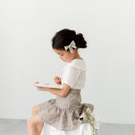 gather skirt : flower jacquard