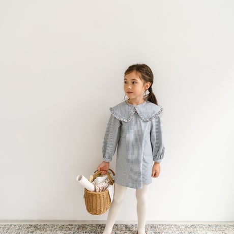 【即納】frill big collar dress ： charme citron yellow