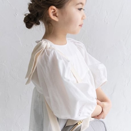 volume sleeve blouse : dobby white