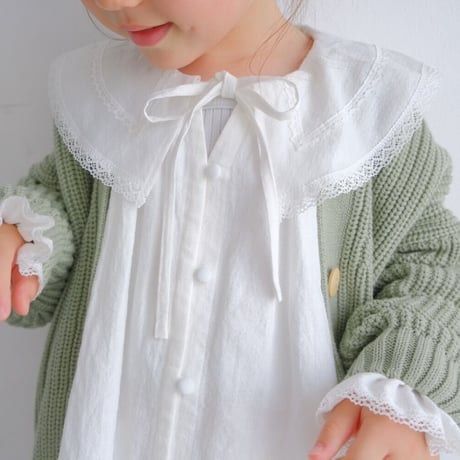 10-11 AW 〈09〉/ frilly collar onepiece : off-white