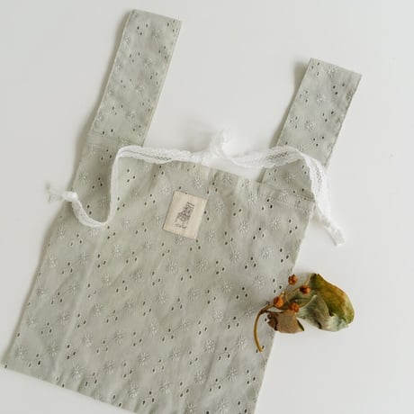 【即納】small sub bag : sky blue gingham check﻿ / lace﻿