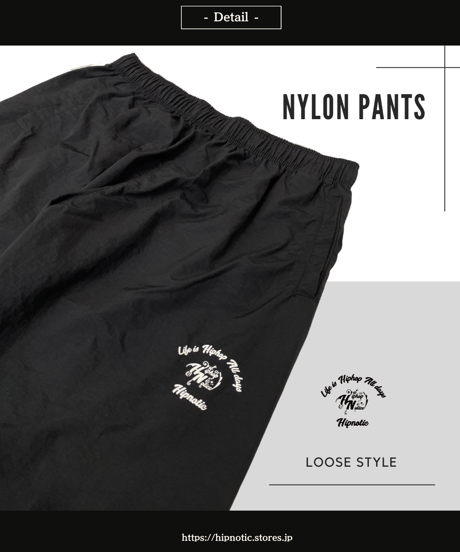 LOOSE STYLE NYLON PANTS【BLACK】
