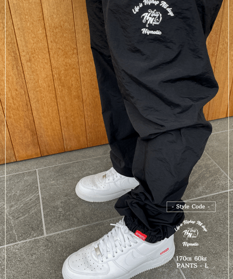 LOOSE STYLE NYLON PANTS【BLACK】