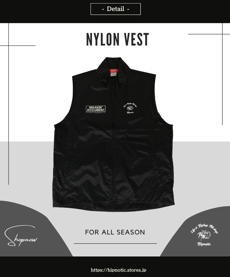 sumari NYLON VEST-LOGO サイズ2 NYLON VEST / BREAKIN' DOCUMENT DOUBLE NAME | Hi
