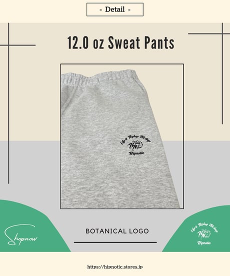 One Point Botanical Pants【ASH GREY】