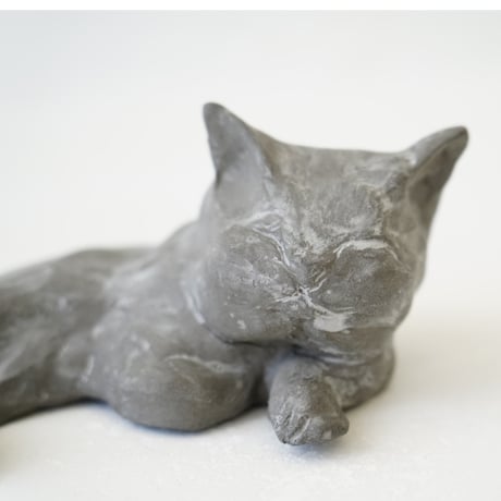 古屋郁　オブジェ　「ガソリンスタンドの猫」 　※訳あり価格40％OFF