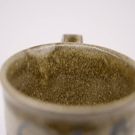 梅本尋司　U-81-1　青花脚付マグカップ　蓮華宝相文