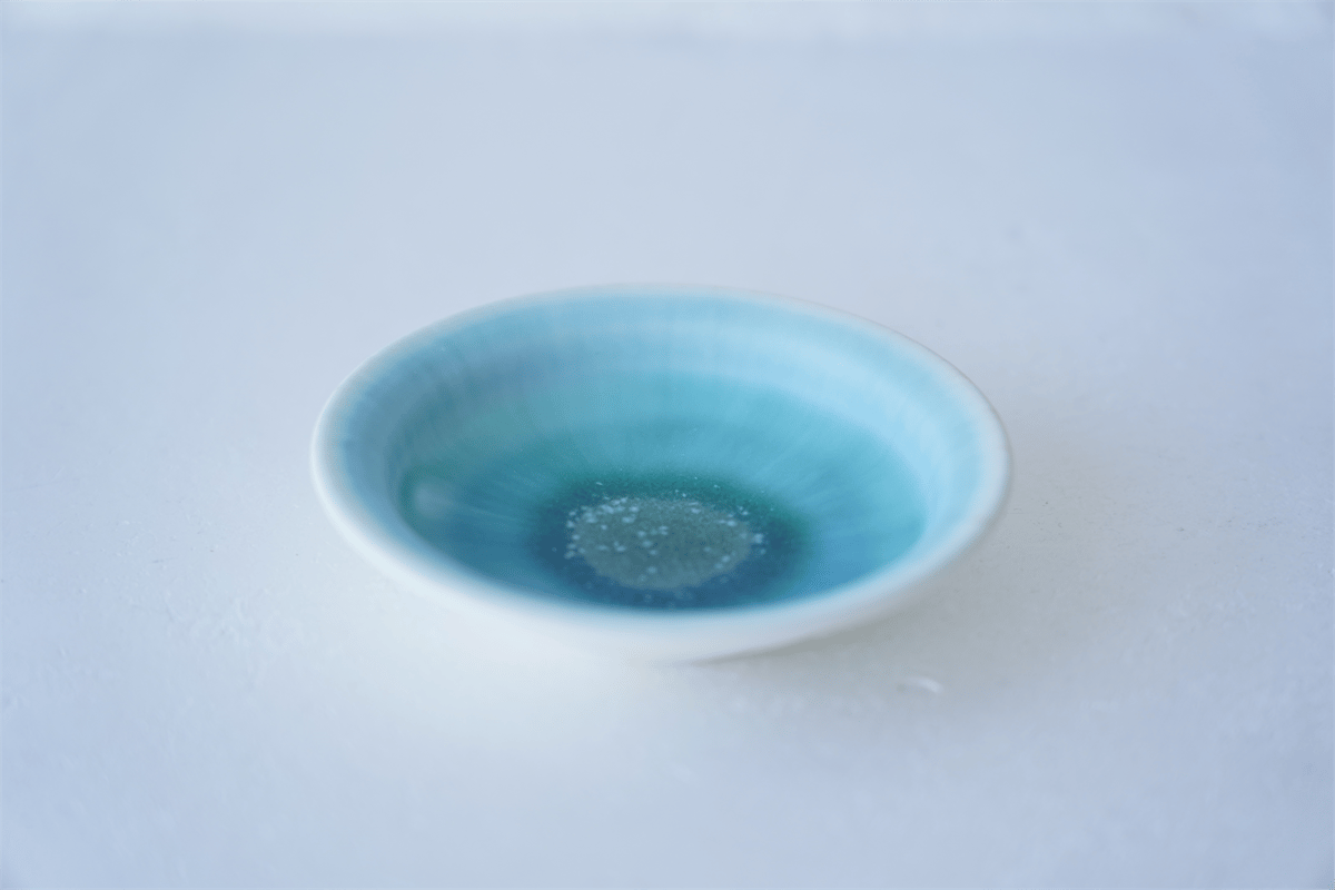 NO.6-P 岩崎龍二 Φ10.3㎝ 豆皿 アイスグリーン | JIBITA