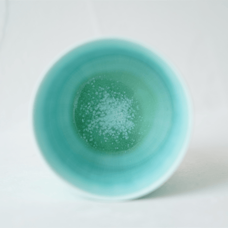 NO.4-H　　岩崎龍二　蕎麦猪口　　　アイスグリーン