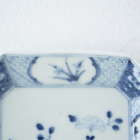 村山朋子　M-40　地紋花角皿　Mサイズ　A