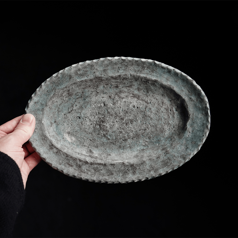 長門伸隣 手捻リムオーバル皿 size：M A | JIBITA