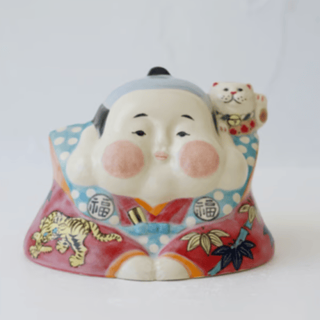 藤田美智 福助 陶器 置物 藤田美智 福助 陶器 置物