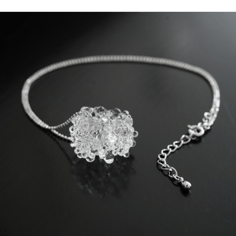 BELLEZA Glass Jewelry 　Crystal loop シルバーネックレス M