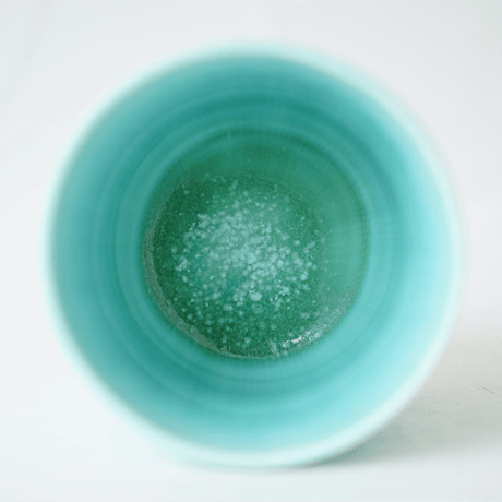 NO.4-E　　岩崎龍二　蕎麦猪口　　　アイスグリーン