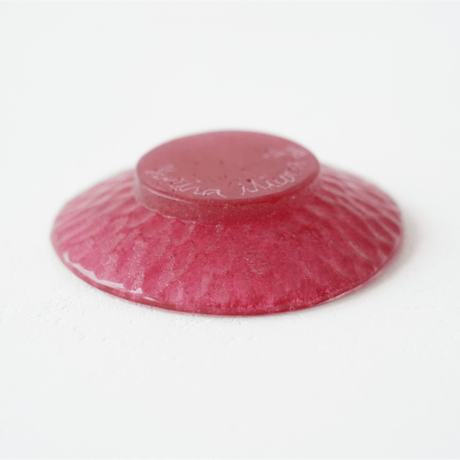 ミウラユリナ　D　槌目豆皿　red