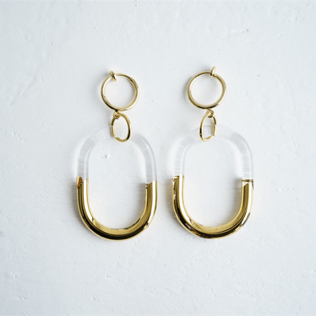 BELLEZA Glass Jewelry　ゴールドチェーンイヤリング