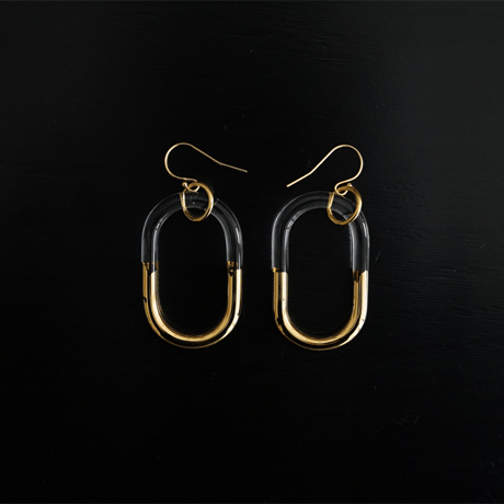 BELLEZA Glass Jewelry　ゴールドチェーンピアス