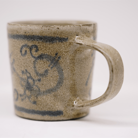梅本尋司　U-80-2　青花マグカップ　唐草