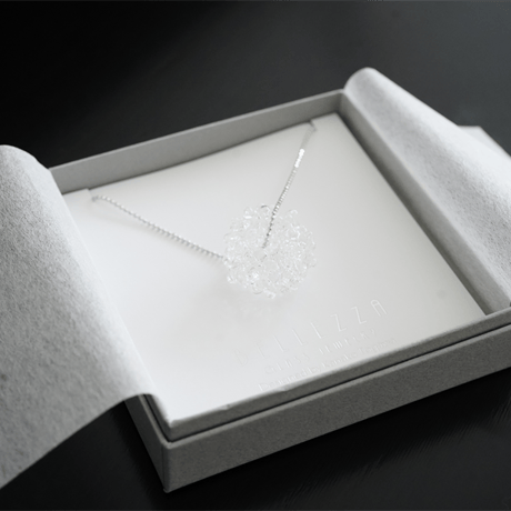 BELLEZA Glass Jewelry 　Crystal loop シルバーネックレス M