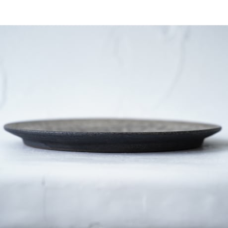 NO.20-1　芳賀稔　黒銀7寸プレート　Φ21㎝