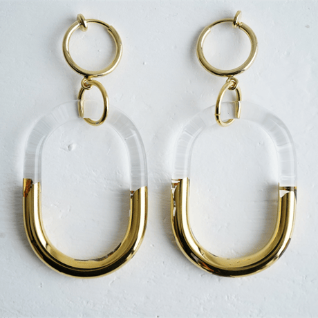 BELLEZA Glass Jewelry　ゴールドチェーンイヤリング
