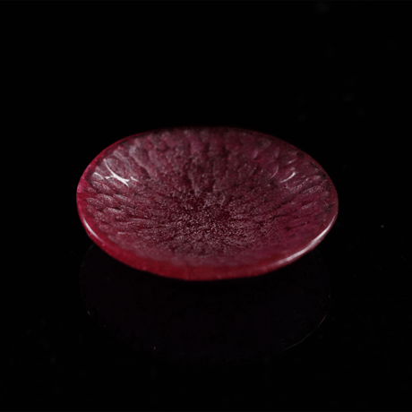 ミウラユリナ　D　槌目豆皿　red