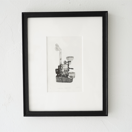 古屋郁　銅版画　52「COFFEE ROASTER」　ed.2/7